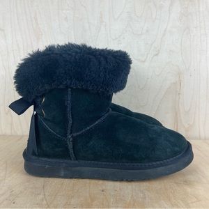 Lamo Adele Short Faux Fur Lined Black Suede Winter Boots Women’s Size 5